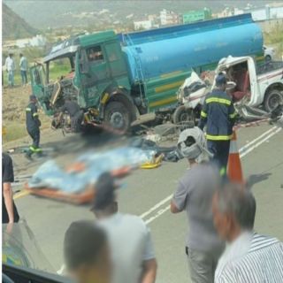 وفاة (5) أشخاص في حادث مروري مروع بطريق محايل آل مشول